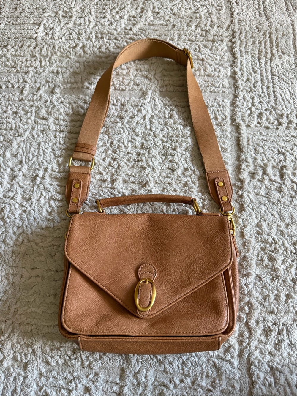 Antik Kraft Tan Leather Crossbody Satchel